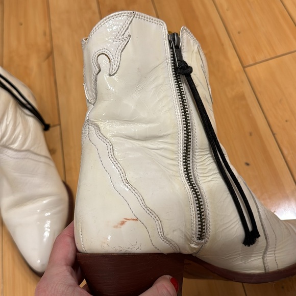 free people white patent ankle cowboy boots - Picture 7 of 10